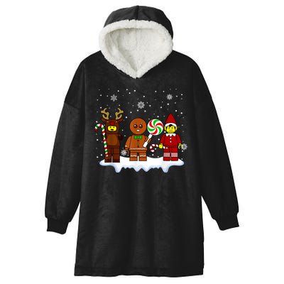 Block Brick Building Figure Christmas Master Builder Hooded Wearable Blanket