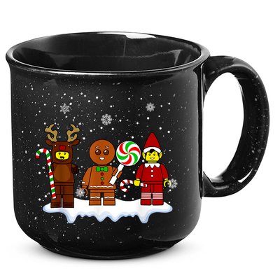 Block Brick Building Figure Christmas Master Builder 15oz Campfire Ceramic Mug