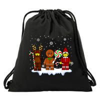 Block Brick Building Figure Christmas Master Builder Drawstring Bag