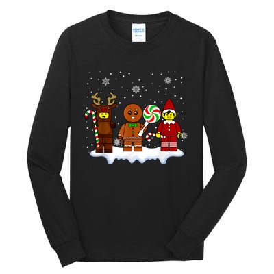 Block Brick Building Figure Christmas Master Builder Tall Long Sleeve T-Shirt