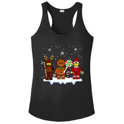 Block Brick Building Figure Christmas Master Builder Ladies PosiCharge Competitor Racerback Tank