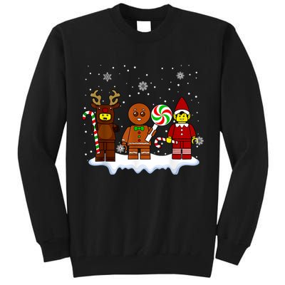 Block Brick Building Figure Christmas Master Builder Tall Sweatshirt