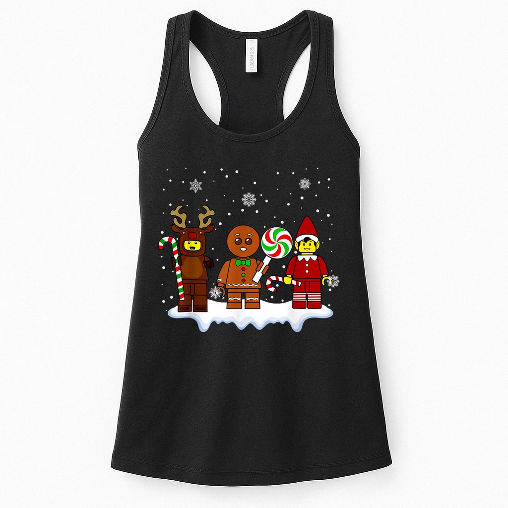 Block Brick Building Figure Christmas Master Builder Womens Tank Top