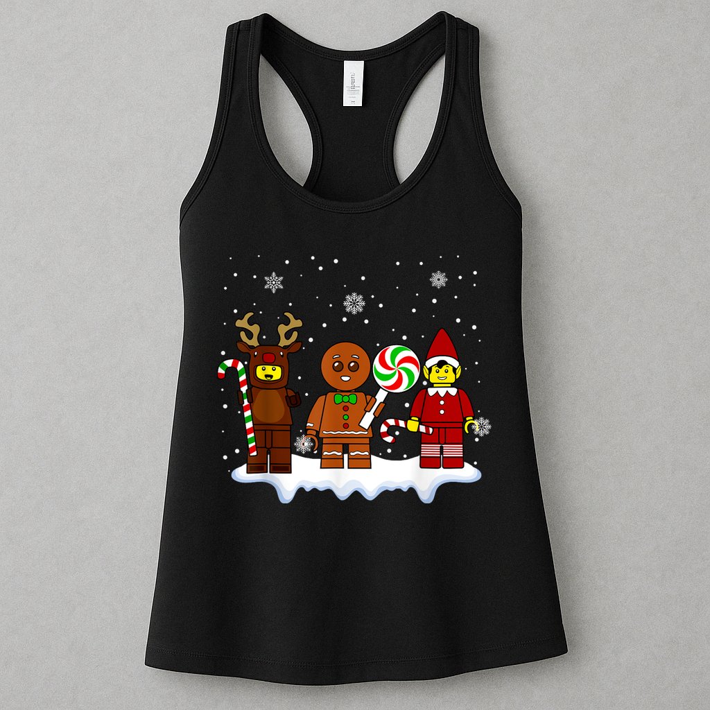 Block Brick Building Figure Christmas Master Builder Womens Tank Top