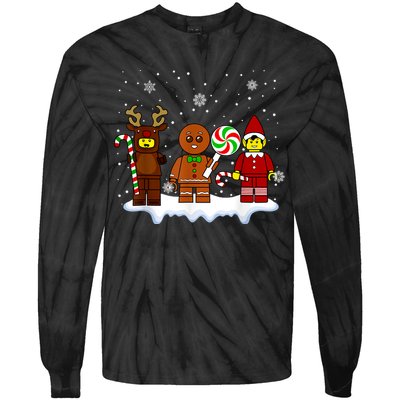 Block Brick Building Figure Christmas Master Builder Tie-Dye Long Sleeve Shirt