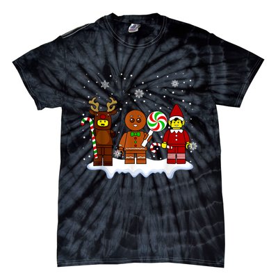 Block Brick Building Figure Christmas Master Builder Tie-Dye T-Shirt