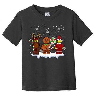 Block Brick Building Figure Christmas Master Builder Toddler T-Shirt