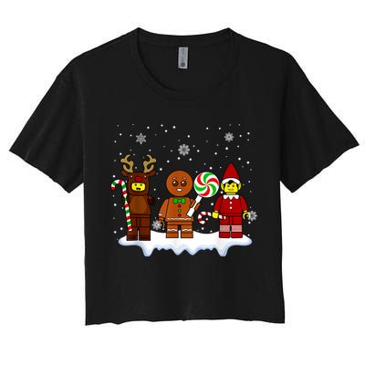 Block Brick Building Figure Christmas Master Builder Crop Top