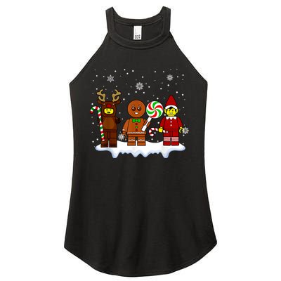 Block Brick Building Figure Christmas Master Builder Women's Perfect Tri Rocker Tank