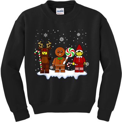 Block Brick Building Figure Christmas Master Builder Kids Sweatshirt