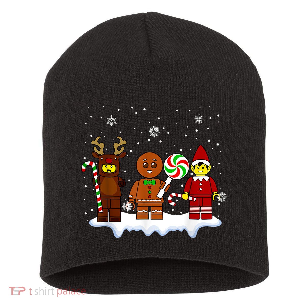 Block Brick Building Figure Christmas Master Builder Short Acrylic Beanie