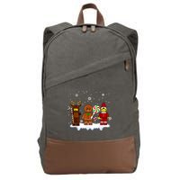 Block Brick Building Figure Christmas Master Builder Cotton Canvas Backpack