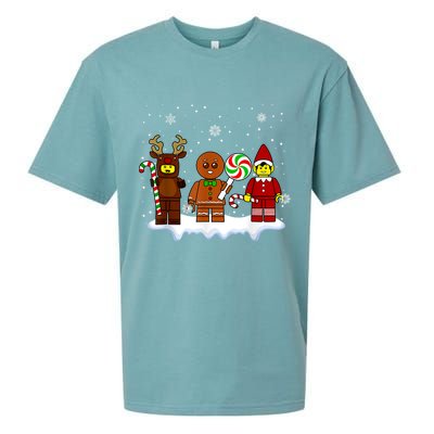 Block Brick Building Figure Christmas Master Builder Sueded Cloud Jersey T-Shirt