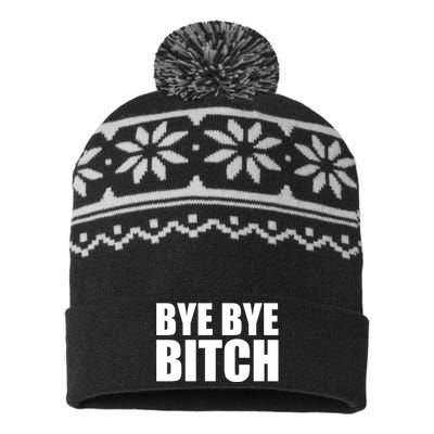 BYE BYE BITCH Funny Wrestling Fan USA-Made Snowflake Beanie