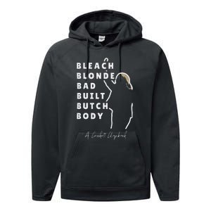 Bleach Blonde Bad Built Butch Body Performance Fleece Hoodie