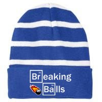 Breaking Balls Billiard Player Pool Snooker 8 Ball Funny Gift Striped Beanie with Solid Band