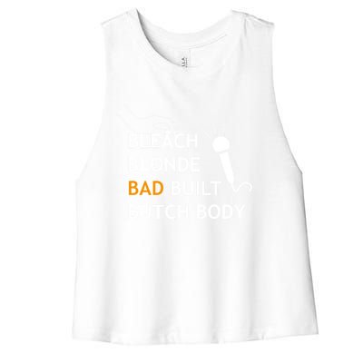 Bold Butch: Bleach Blonde Bad Built Body Gift Women's Racerback Cropped Tank