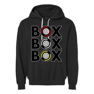 Box Box Box Tire Compound Design Classic Garment-Dyed Fleece Hoodie