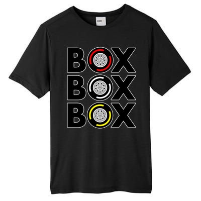 Box Box Box F1 Tire Compound Design Classic Tall Fusion ChromaSoft Performance T-Shirt