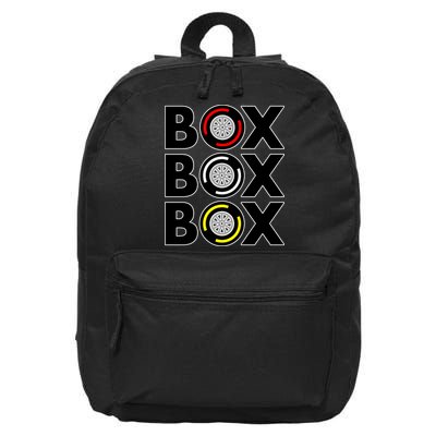 Box Box Box Tire Compound Design Classic 16 in Basic Backpack