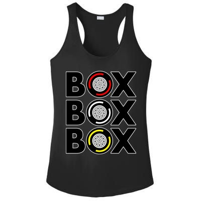 Box Box Box Tire Compound Design Classic Ladies PosiCharge Competitor Racerback Tank