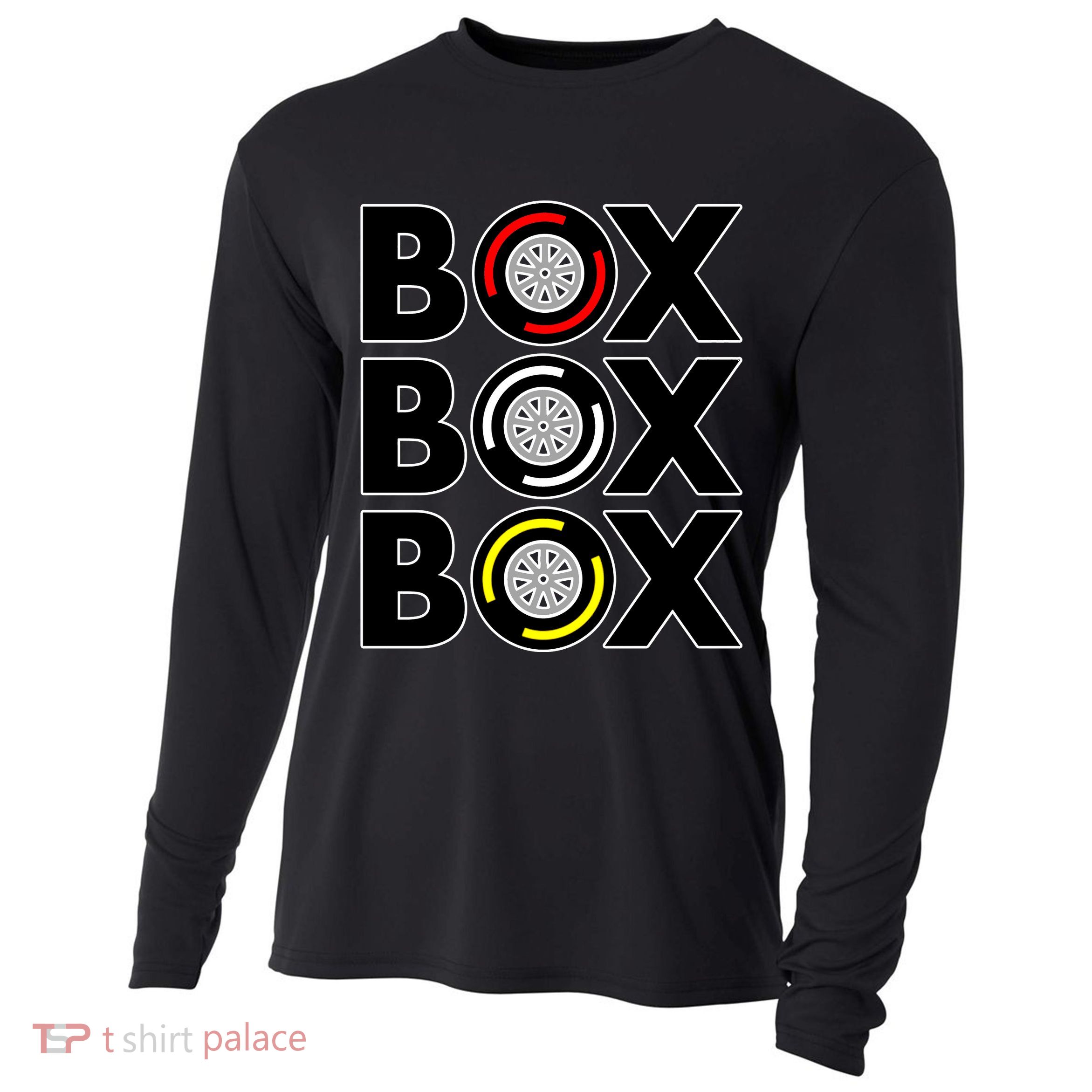 Box Box Box Tire Compound Design Classic Cooling Performance Long Sleeve Crew