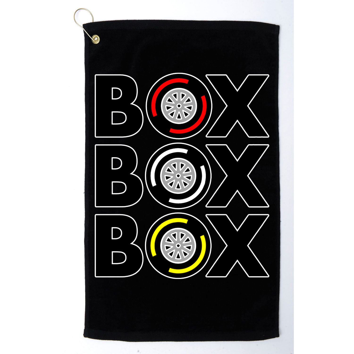 Box Box Box Tire Compound Design Classic Golf Towel