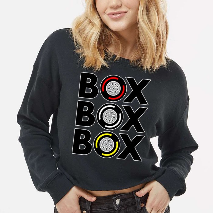 Box Box Box Tire Compound Design Classic Cropped Pullover Crew