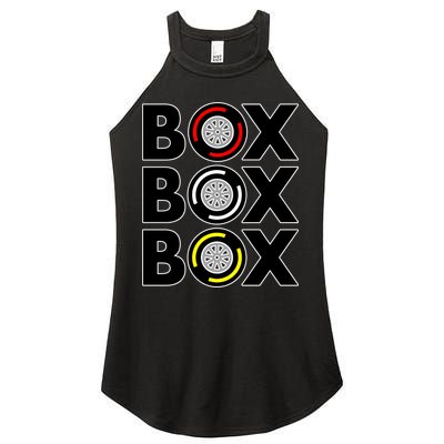 Box Box Box Tire Compound Design Classic Women's Perfect Tri Rocker Tank