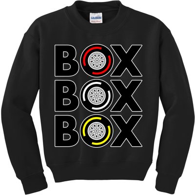 Box Box Box Tire Compound Design Classic Kids Sweatshirt