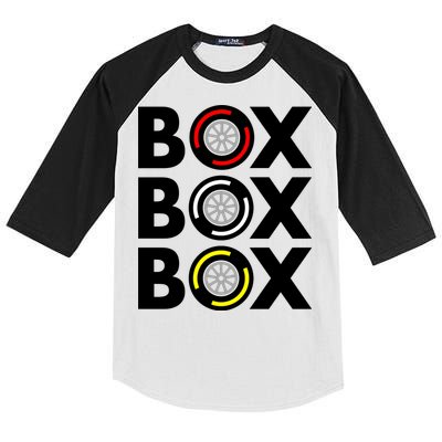 Box Box Box Tire Compound Design Classic Kids Colorblock Raglan Jersey