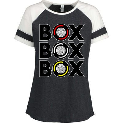 Box Box Box F1 Tire Compound Design Classic Enza Ladies Jersey Colorblock Tee