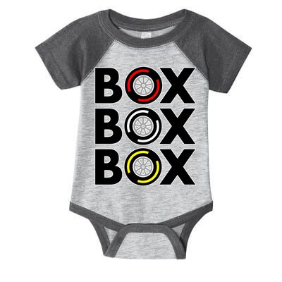 Box Box Box Tire Compound Design Classic Infant Baby Jersey Bodysuit