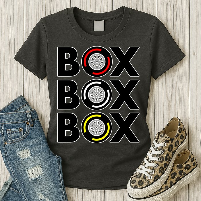 Box Box Box Tire Compound Design Classic Womens T-Shirt