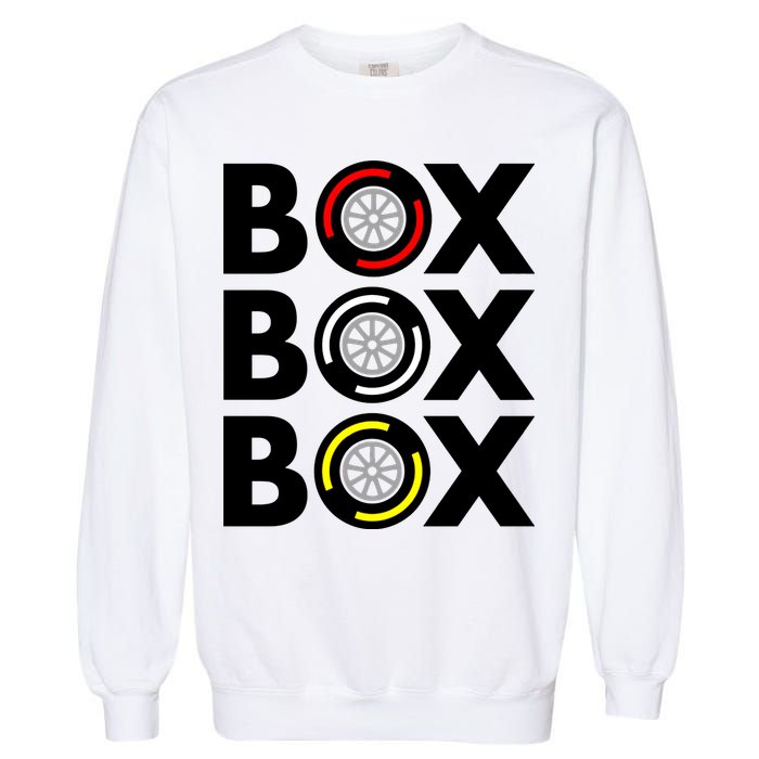 Box Box Box Tire Compound Design Classic Garment-Dyed Sweatshirt