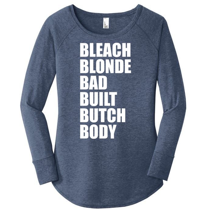 Bleach Blonde Bad Built Butch Body Retro Vintage Funny Women's Perfect Tri Tunic Long Sleeve Shirt