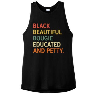 Black Beautiful Bougie Educated And Pretty Gift Ladies PosiCharge Tri-Blend Wicking Tank