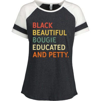 Black Beautiful Bougie Educated And Pretty Gift Enza Ladies Jersey Colorblock Tee