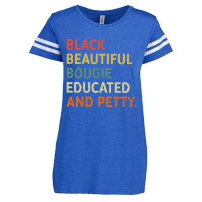 Black Beautiful Bougie Educated And Pretty Gift Enza Ladies Jersey Football T-Shirt