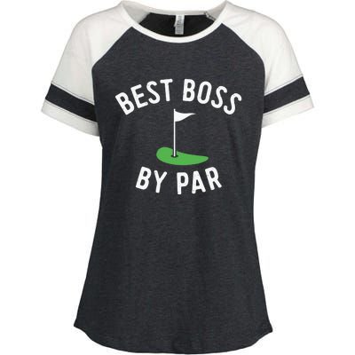 Best Boss By Par Funny Supervisor Golf Golfing Manager Boss Enza Ladies Jersey Colorblock Tee