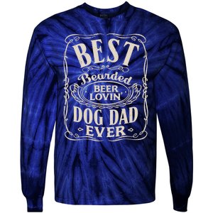 Best Bearded Beer Lovin Dog Dad Ever Funny Dogs Owner Gifts Tie-Dye Long Sleeve Shirt