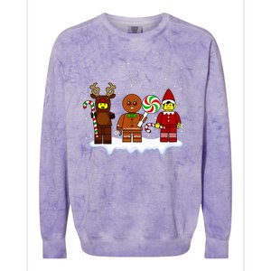 Block Brick Building Figure Christmas Master Builder Colorblast Crewneck Sweatshirt