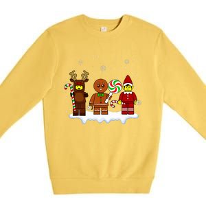 Block Brick Building Figure Christmas Master Builder Premium Crewneck Sweatshirt