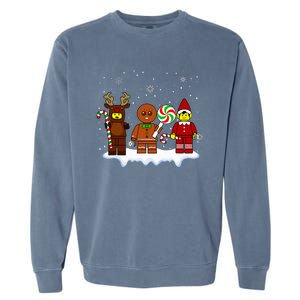 Block Brick Building Figure Christmas Master Builder Garment-Dyed Sweatshirt