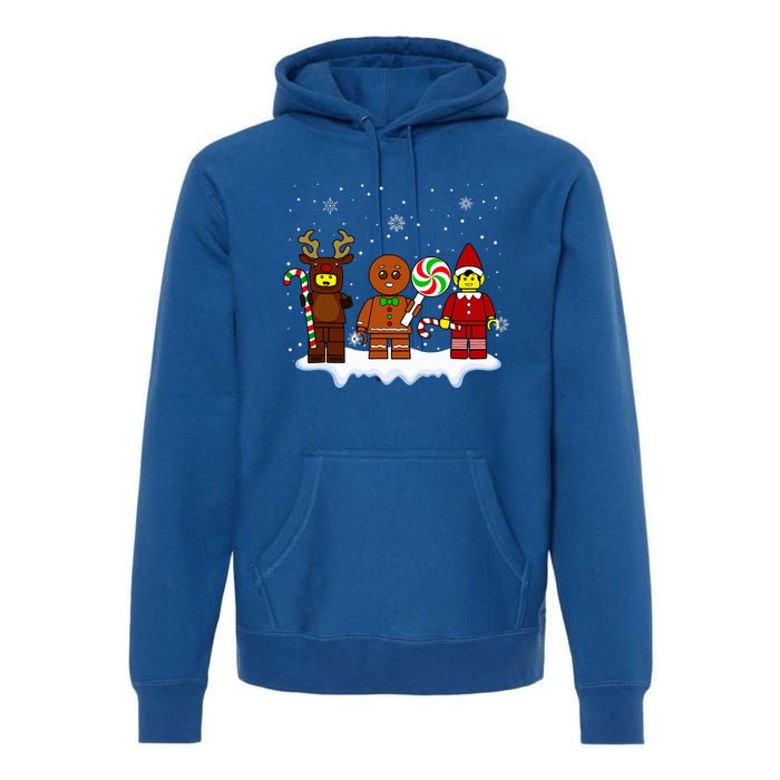 Block Brick Building Figure Christmas Master Builder Premium Hoodie