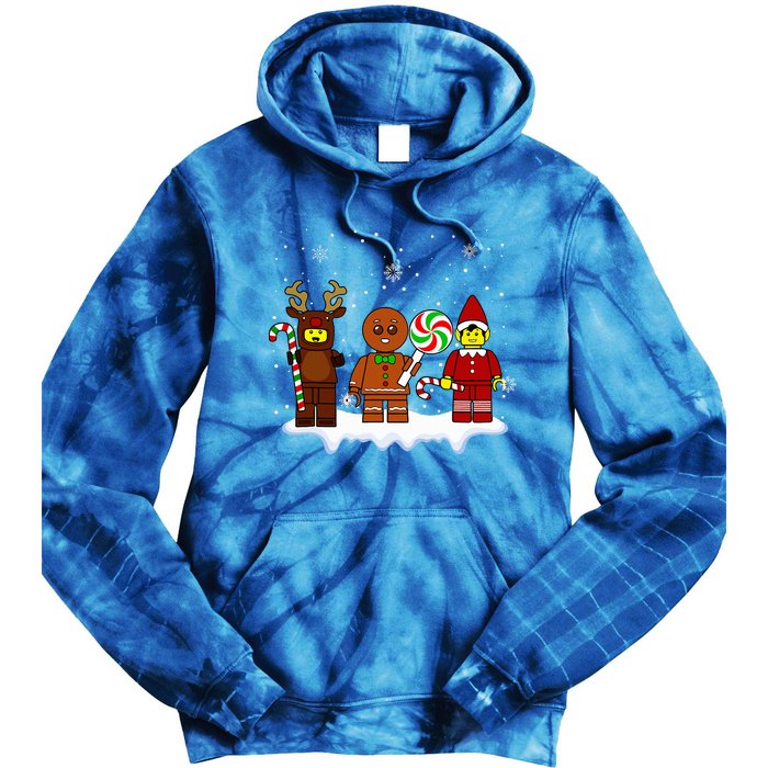 Block Brick Building Figure Christmas Master Builder Tie Dye Hoodie