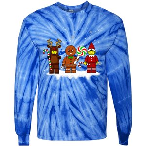 Block Brick Building Figure Christmas Master Builder Tie-Dye Long Sleeve Shirt