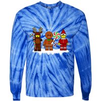 Block Brick Building Figure Christmas Master Builder Tie-Dye Long Sleeve Shirt