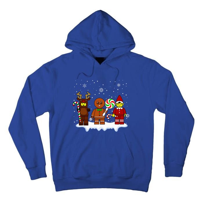 Block Brick Building Figure Christmas Master Builder Tall Hoodie