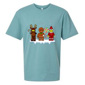 Block Brick Building Figure Christmas Master Builder Sueded Cloud Jersey T-Shirt